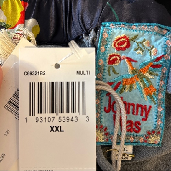 NEW Johnny Was Cassandra Floral Wide-Leg Scallop Tie Elastic Waist Silk Pants - Picture 16 of 17